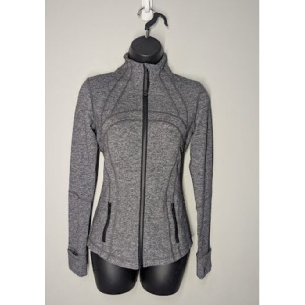 Lululemon Define Jacket Luon Heathered Black Gray Sz 4 Full Zip Athleisure Run